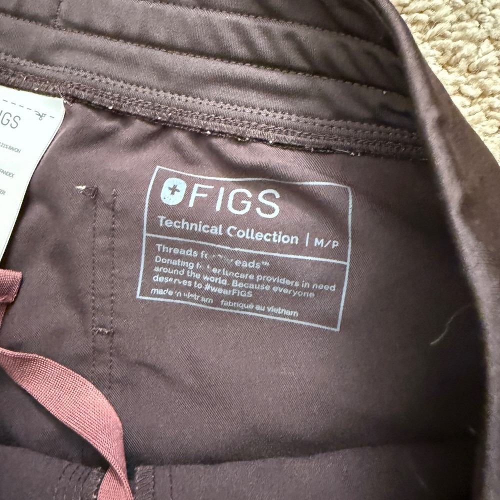 FIGS Technical Collection Scrub Set Unisex Medium Zamora Jogger Brown Mahogany - Picture 4 of 5